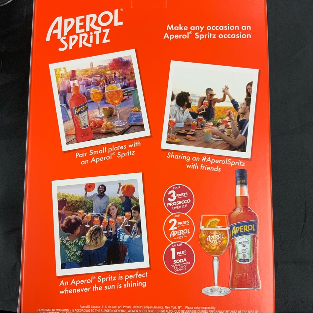 New Aperol Spritz Cocktail Glasses Set Of 2 - Picture 6 of 13